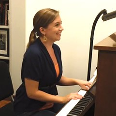 Jessica Hall playing piano